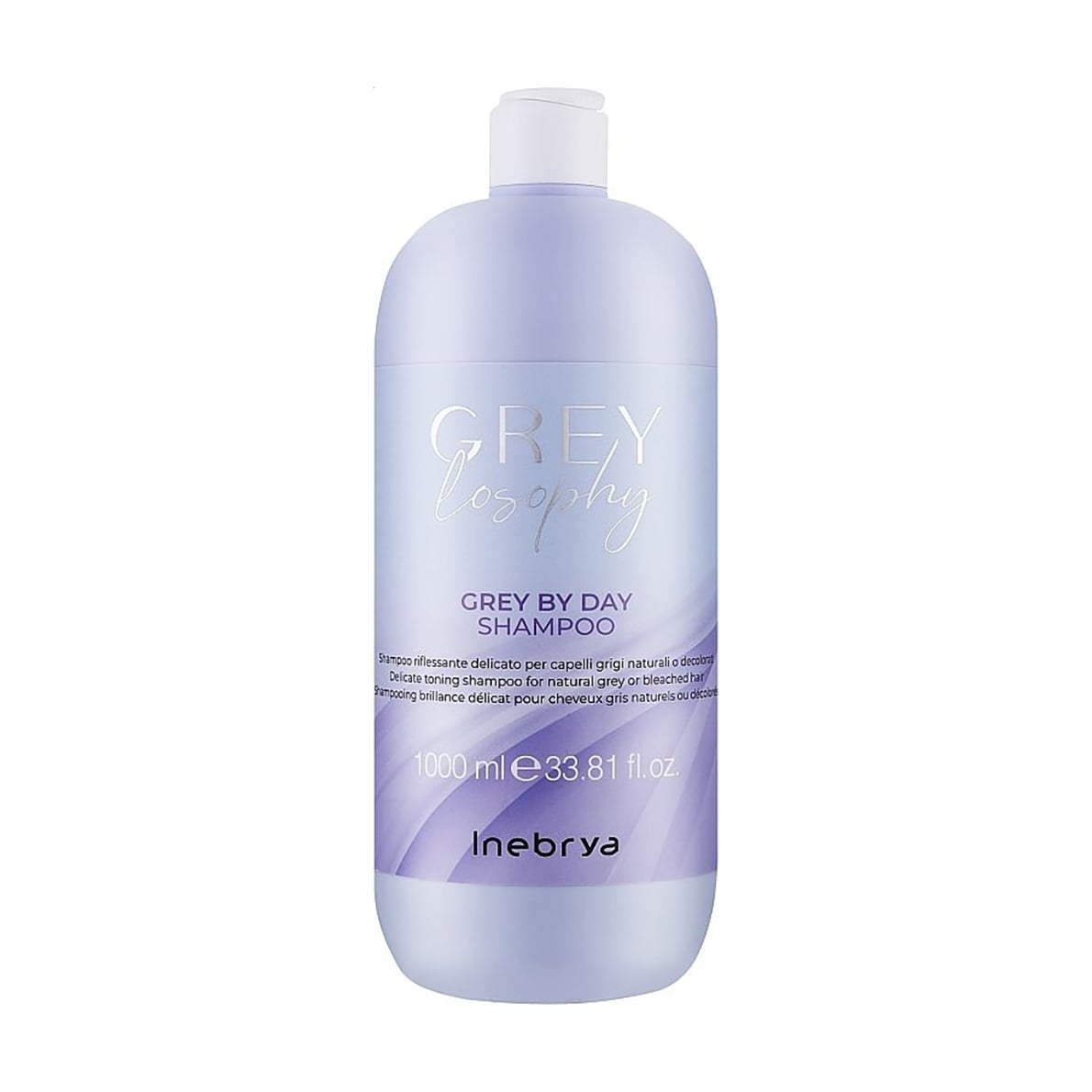 Тонувальний шампунь Inebrya Grey By Day Shampoo для натурального, сивого та блондованного волосся, 1 л